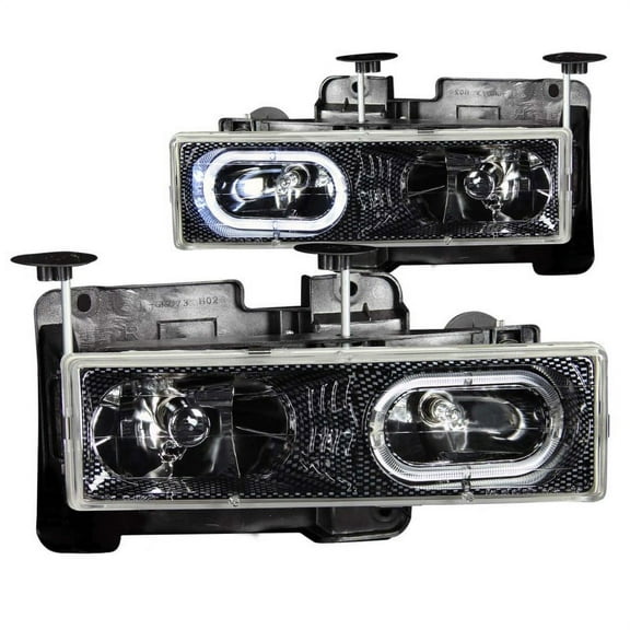 ANZO USA 111005 88-98 GM FS/92-94 BLAZER/JIMMY/92-99 SUBURBAN/YUKON CRYSTAL CARBON W/HALO HEADLIGHT Fits select: 1988-2000 CHEVROLET GMT-400, 1995-1999 CHEVROLET TAHOE