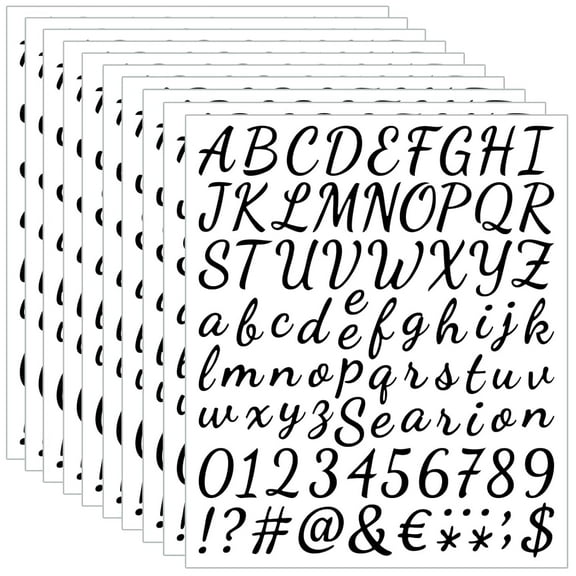 760 Pieces 10 Sheets Black Letters Stickers,1 Inch Self Adhesive Alphabet Number Stickers,Vinyl Letter Stickers Decals for Scrapbooking,Mailbox,Notebook,Classroom Decor, Door,Business,Address (Black)