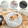 thumbnail image 2 of MCQ Round Dog Bed, Anti-Slip Fuzzy Pet Bed, Washable Cat Sofa Mat, Grey, 24 Inch, 2 of 6