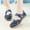 Dark Blue, variant on BONIXOOM Womens Sandals Clearance Fall Buckle None Casual Fashion Womens Shoes Beige Size 4.5