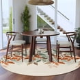 thumbnail image 3 of Round Rugs 5Ft, Vintage Leaves Round Area Rug Washable Indoor Throw Carpet, Summer Botanical Pastoral Watercolor Rustic Soft Non Slip Circle Rug for Cabinet Bathroom Home Decor Aesthetic, 3 of 8
