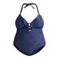 thumbnail image 5 of Time and Tru Women’s and Women’s Plus Eyelet Embroidered Ruffle One Piece Swimsuit, Sizes XS-3X, 5 of 5