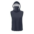 thumbnail image 5 of Women's Summer Sleeveless Hooded Sun Protection Top Tops Shirts Blouses Solid Color Ice Silk Fabric Casual Daily Wear Vacation Beach Streetwear Fashion Essential | CSEONE,Dark Blue XL, 5 of 9