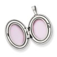 thumbnail image 2 of 925 Sterling Silver Flower 19mm Oval Locket Pendant Charm, 2 of 7