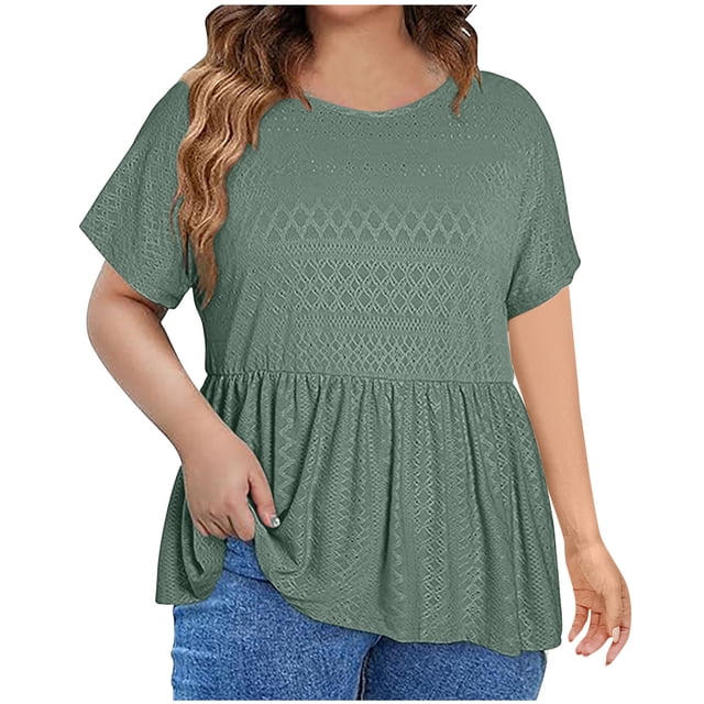 Mrat Summer Tops Chemise d'Été à Col Montant Boutonnée pour Femmes, Manches Courtes, P-7 Vert G
