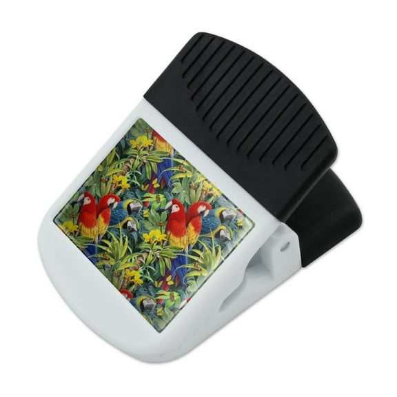 Majestic Macaws Colorful Rainforest Pattern Refrigerator Fridge Magnet Magnetic Hanging Hook Note Snack Clip