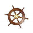 thumbnail image 6 of Hampton Nautical Deluxe Class Wood and Brass Decorative Ship Wheel 12" - Nautical Home Decoration Gifts, 6 of 10