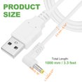 thumbnail image 2 of 2Pcs 3.3ft USB A Type 4 x 1.7mm L-Shaped Head Power Connector, White, 2 of 7