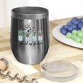 thumbnail image 2 of She Is Full of Fire Quote with Hand Drawn & Watercolor Flowers in Jars Art Merch Gift, Stainless Steel 12oz Wine Tumbler, 2 of 5