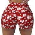 thumbnail image 2 of Balery Ho-Ho-Ho Pantalones cortos de entrenamiento estampados para mujer, sin costuras, ajustados, para gimnasio, yoga, correr, deportes, ejercicio activo, fitness.-XX-Large, 2 of 8