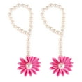 thumbnail image 4 of Shengyu Infant Simulated-Pearl Barefoot Anklets Baby Toddler Foot Chain Flower Beach Sandals Toe Rings Rhinestone 1Set, 4 of 6