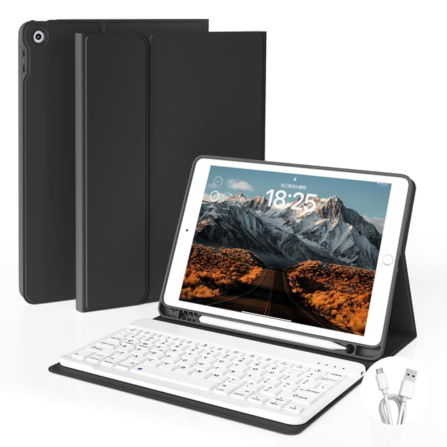 Funda con Teclado GKABXY para iPad 10.2" 7ª-9ª Generación Negra
