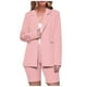 thumbnail image 1 of Traje de negocios para mujer Trajes de 2 piezas Abrigos con cuello vuelto de manga larga Tops Conjuntos de pantalones cortos sólidos Pompotops qwe23520, 1 of 9