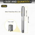 thumbnail image 2 of Uxcell Hand Plug Tap M12 x 1.25 H2 Metric Thread Taps Straight Flute Screw Tapping Threading Tool 9CrSi Alloy Tool Steel, 2 of 6