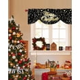 thumbnail image 4 of Merry Christmas Tie Up Valances Curtain, Black Gold Polka Dot Winter Snowflakes Adjustable Rod Pocket Short Window Treatment Tie Up Curtains Valances for Kitchen Living Room Bathroom 54x18 Inches, 4 of 9