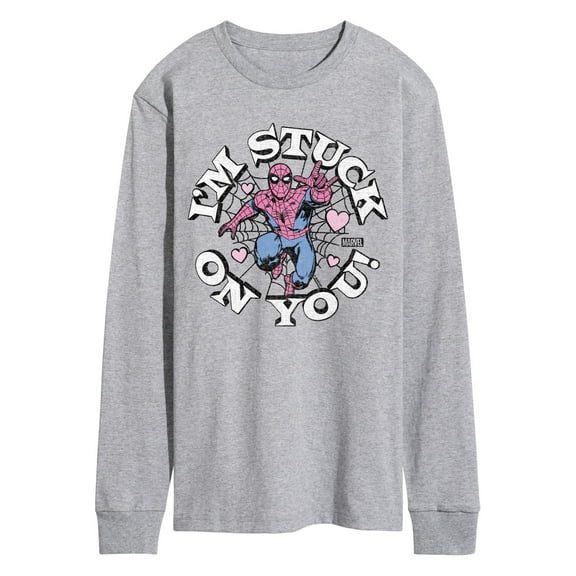 Marvel Spider-Man - Valentine I'm Stuck On You - Men's Long Sleeve Graphic T-Shirt