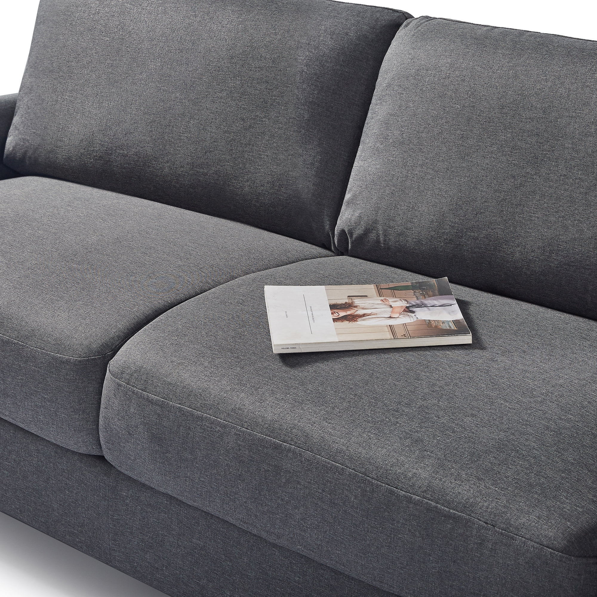 Zinus Josh Upholstered Sofa Couch, Dark Grey