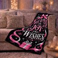 thumbnail image 6 of Wrapped Joy Holiday Wishes Typography Christmas, Festive Holiday Scene, Warm Flannel Blanket for Living Room and Reading Nook, Art Lovers Christmas Gift, Festive Home Decor, 6 of 9