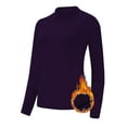 thumbnail image 5 of PFWOWB Slim Fit Shirts for Women Autumn and Winter Solid Color Ribbed Long Sleeved Regular Tops Round Neck T Shirt Tops, 5 of 6