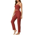 thumbnail image 4 of Unique Bargains Women's Knit Lounge Sleepwear Pants Shrug Cardigan 3ps Pajama Set, 4 of 5