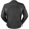 thumbnail image 2 of First Mfg Co - Maverick - Men's Motorcycle Biker Riding Black Leather Jacket - Large, 2 of 5