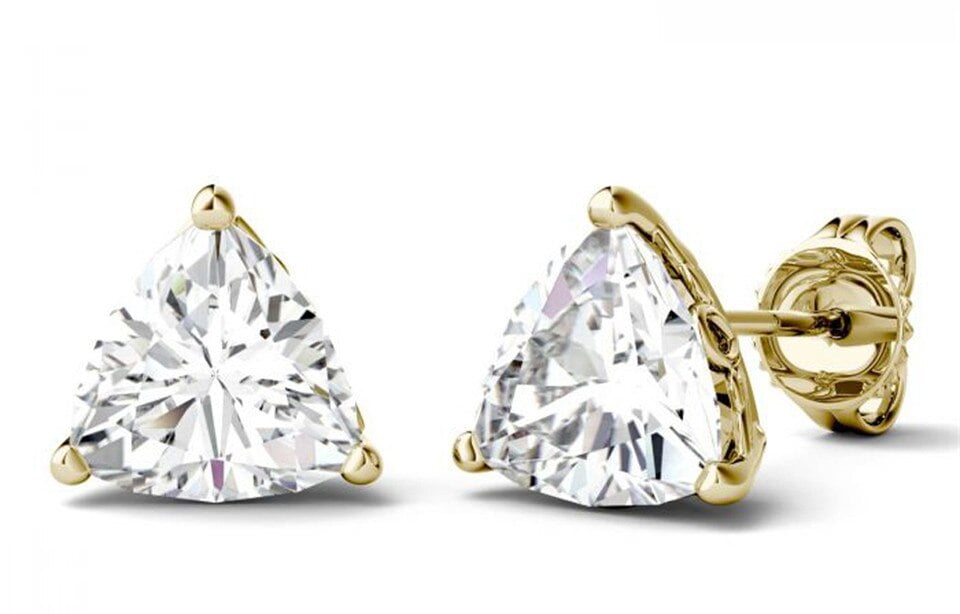 trillion cut diamond studs