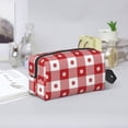thumbnail image 6 of Uemuo Red Plaid Daisy Pattern Portable Toiletry Bags with Handle, Waterproof travel Make up Bags for Women, Large Capacity Travel Cosmetic Bags, 6 of 9