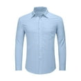 thumbnail image 3 of GZWYHT Mens Casual Button Down Shirts,Mens Shirts Men's Long Sleeve Loose Solid Color Shirt Lapel Casual Shirt Long Sleeve Shirts,Big And Tall Shirts Blue S, 3 of 3