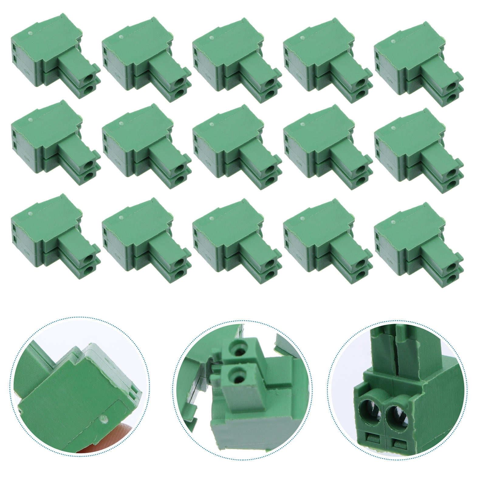 FRCOLOR  50 Pcs Straight Pin Terminal Blocks Electrical Accessory Wiring PCB Connector Terminals Green