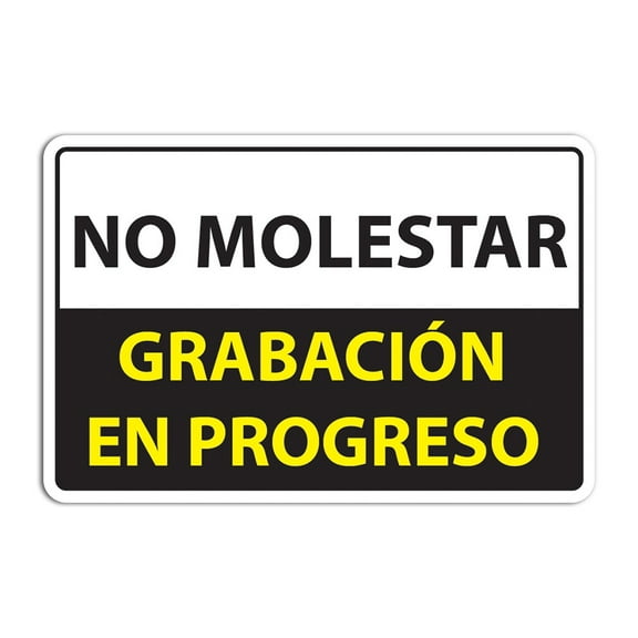 DO NOT DISTURB RECORDING IN PROGRESS Decal music video radio studio | Indoor/Outdoor | 7" NO DISTURBAR LA GRABACIÓN EN CURSO Firmar video musical estudio de radio | Interior / Exterior