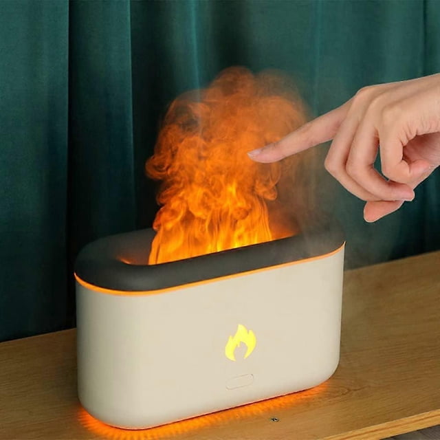 Essential Oil Diffuser - with Flame Light, 300mL Aromatherapy Mist Humidifier, Quiet Aroma Air Diffusers with Auto Shut-Off Protection