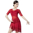 thumbnail image 3 of YM YOUMU Women Tassel Dance Dress Irregular Latin Tango Performance Dancewear, 3 of 4