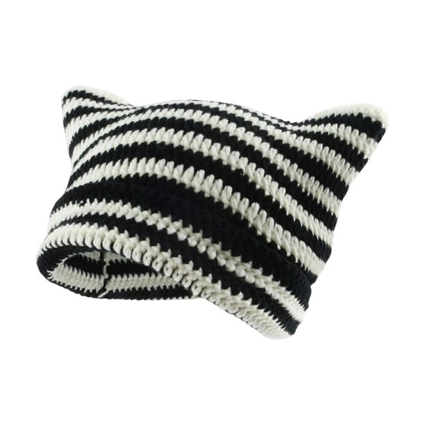 Gorro De Punto Invierno Fernando Estilo Vintage Blanco y Negro