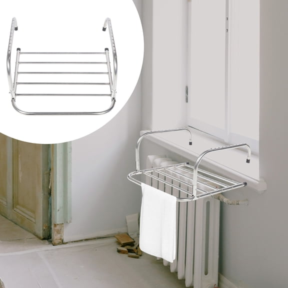 Yardwe Stainless Steel Folding Clothes Drying Rack with Telescopic Shelves for Home Laundry and Storage