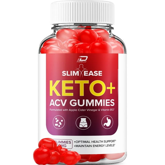 Slim Ease Keto ACV Gummies - Slim Ease Apple Cider Vinegar Gummy Supplement for Energy - SlimEase Keto Gummies Dietary Supplement (60 Gummies)