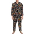 thumbnail image 3 of Sikiie Multicolored Butterflies C Mens Pajama Set, Soft Warm Long Sleeve Sleepwear, Cozy Button-Down Pjs for Men-X-Large, 3 of 7