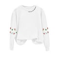 thumbnail image 5 of UngA Women Christmas Sweatshirt Xmas Women Drop Shoulder Sweatshirt Long Sleeve Pullover Tops Womens Sweatshirts (White,XXL), 5 of 5