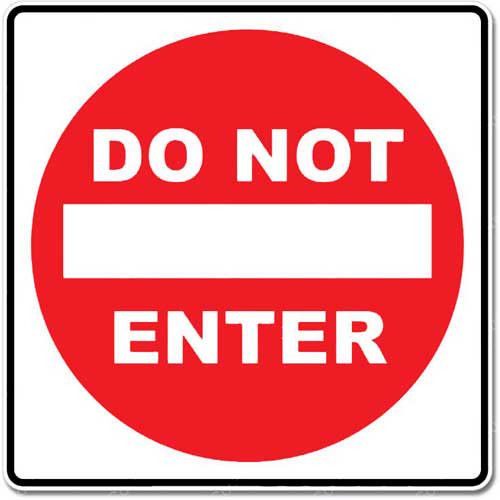 2" Danger Do Not Enter Sign Vinyl Sticker