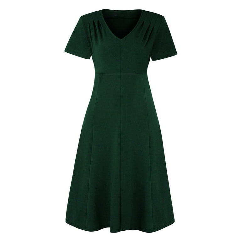 green emerald velvet dress NATHGAM Womens Pleated Shirt Dress Elegant Wrap Long Sleeve A-Line Midi  Dresses Ladies Business Office Dressy Dress with Belt Green at Amazon  Women's Clothing store main image 1