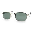 thumbnail image 4 of Retro Hipster Narrow Rectangle Metal Rim Dad Fashion Sunglasses [Gold - Green], 4 of 8