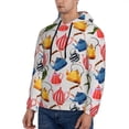 thumbnail image 3 of Fotbe Men's Hoodie with Watercolor Teapots Pattern - Kangaroo Pocket Pullover Hooded Sweatshirt, Perfect for Daily Wear, Travel, and Home-Medium, 3 of 7