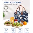 thumbnail image 2 of Insulated Lunch Bags for Women Reusable Cooler Bag Waterproof Large Lunch Box Portable Lunch Kit for Work Floral Tote Bag Boite a Lunch Femme - Blue, 2 of 6