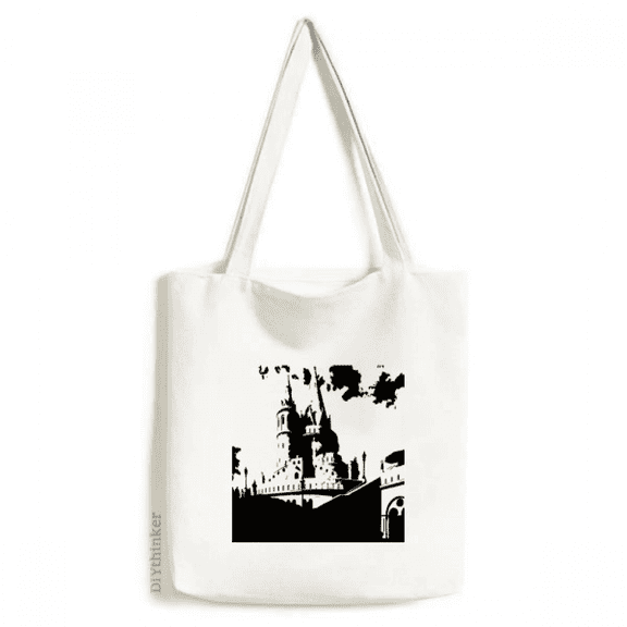 Hungary Ancient Castle Buda Tote Canvas Bag Shopping Satchel Casual Handbag