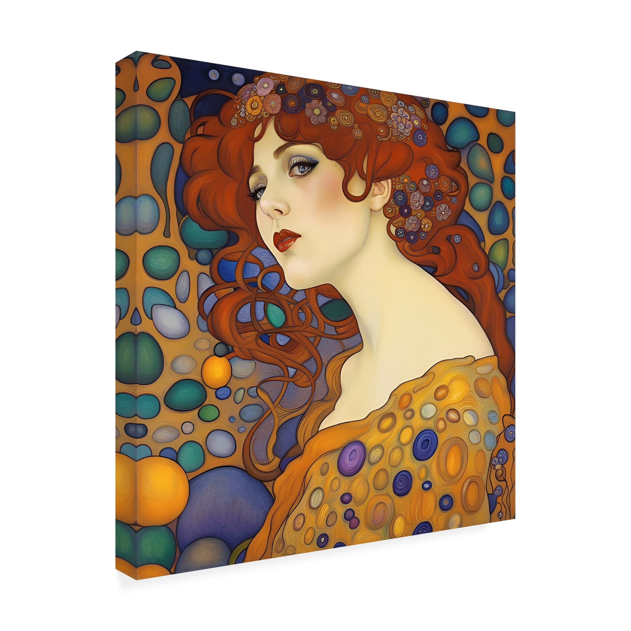 Canvas Wall Art - Tina Lavoie 'Art Nouveau Beauty III' Wall Art for Living Room, Bedroom, or Office Décor by Trademark Fine Art - 14 x 14 Inches