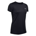 thumbnail image 3 of Under Armour Womens Stretch Short Sleeves Shirts & Tops Black S, 3 of 6