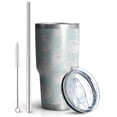 thumbnail image 2 of 30oz Pioneer Flower Floral Print Pattern Tumbler, Double Wall Vacuum Insulated Cup, BPA-Free Leak Proof Lid & Reusable Straws, Hot 12h, Cold 34h, 2 of 6