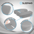 thumbnail image 5 of Sleepavo Gray Memory Foam Seat Cushion for Office Chair - Pillow for Sciatica, Coccyx, Back, Tailbone, Lower Back Pain Relief - Orthopedic Chair Pad Lumbar Support in Office Desk, Car, Airplane, 5 of 6