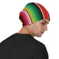 thumbnail image 4 of Easygdp Mexican Serape Blanket Stripes Knit Beanie, Soft Beanie Hat, Daily Beanie in Fine Knit for Women Men Winter, 4 of 7