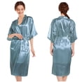 thumbnail image 1 of Bata de baño lisa de color liso para mujer, cárdigan largo de satén de primavera y otoño, suéter de lana, vestido de mañana para dama de honor y novia, 1 of 6