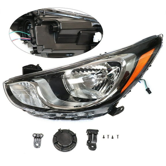 For 2012 2013 2014 Hyundai Accent Sedan Halogen Headlight Assembly Replacement Left Driver Side Headlamp